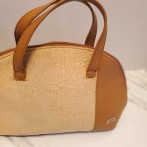Light Tan Woven Bag By E.Aigner ,Domed Shaped. New